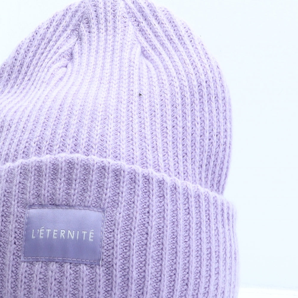 H&M Womens Purple Acrylic Beanie One Size