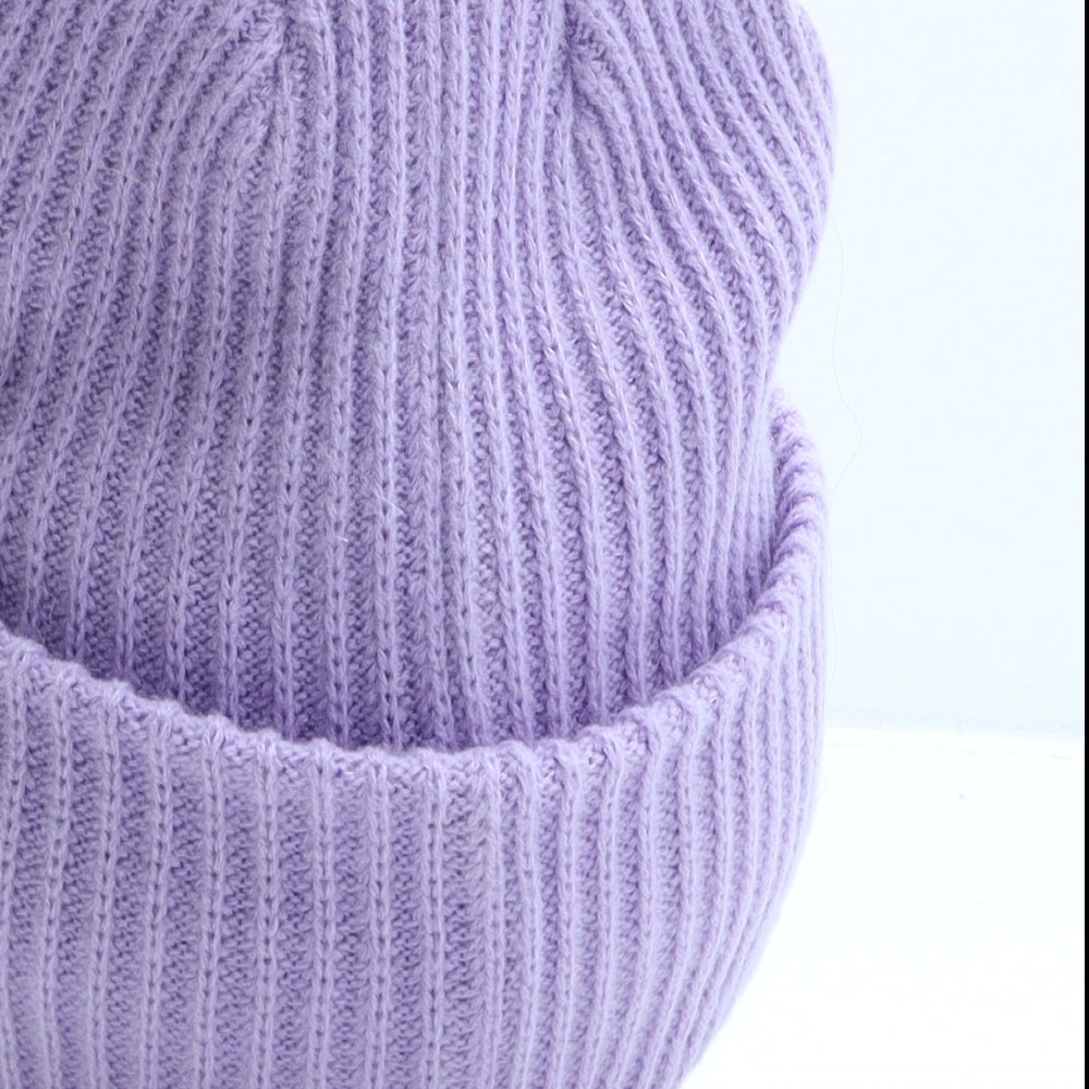 H&M Womens Purple Acrylic Beanie One Size