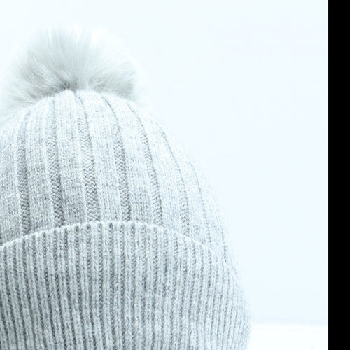 Primark Girls Grey Viscose Bobble Hat One Size
