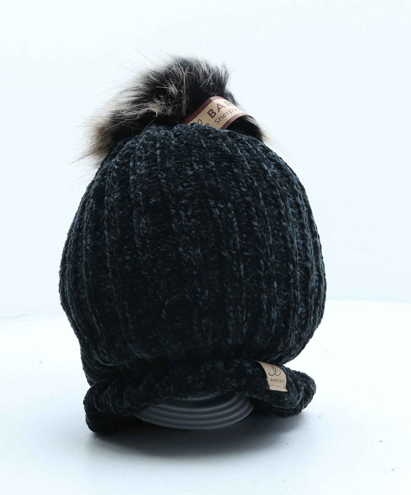 Bartleby Womens Black Acrylic Bobble Hat One Size