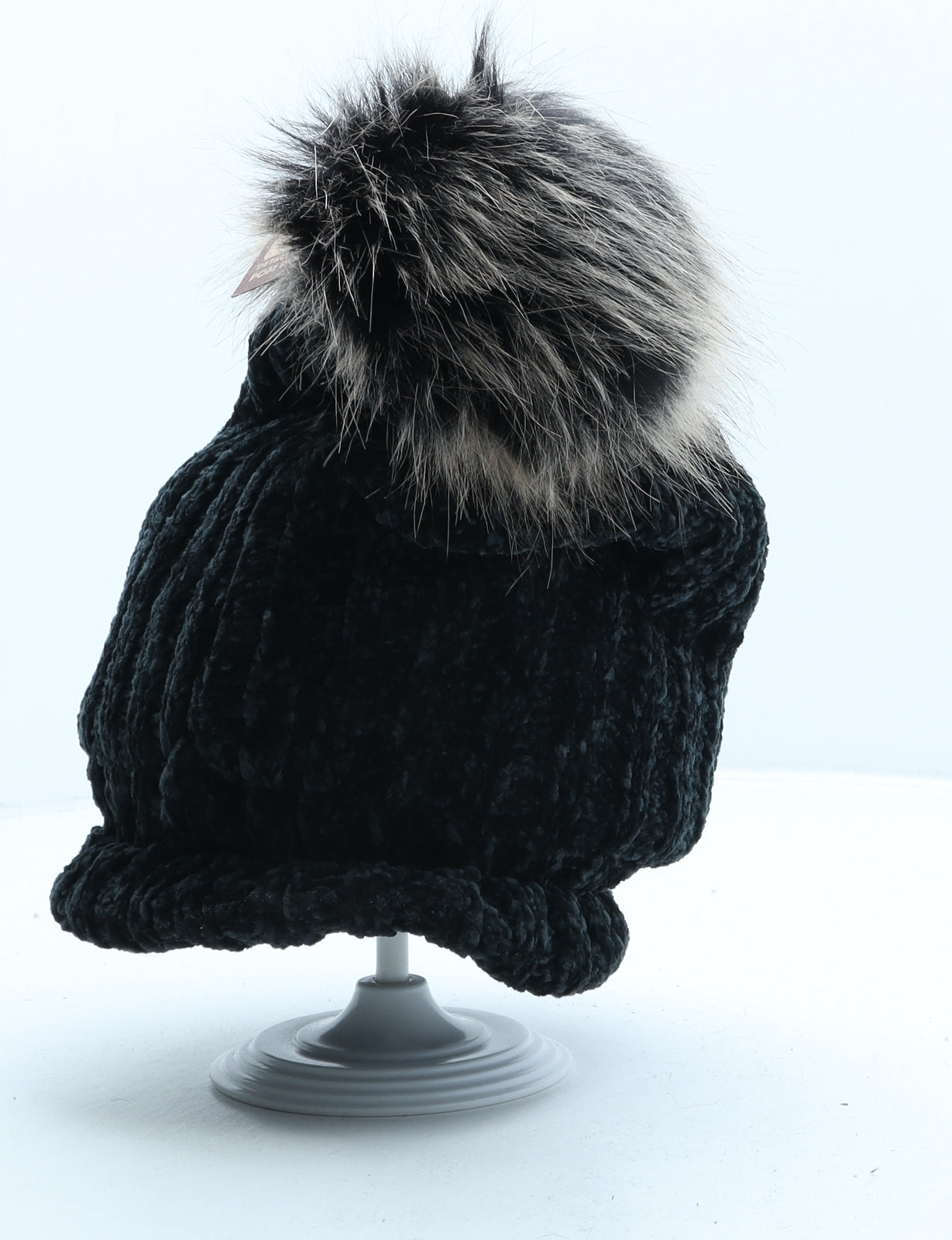 Bartleby Womens Black Acrylic Bobble Hat One Size