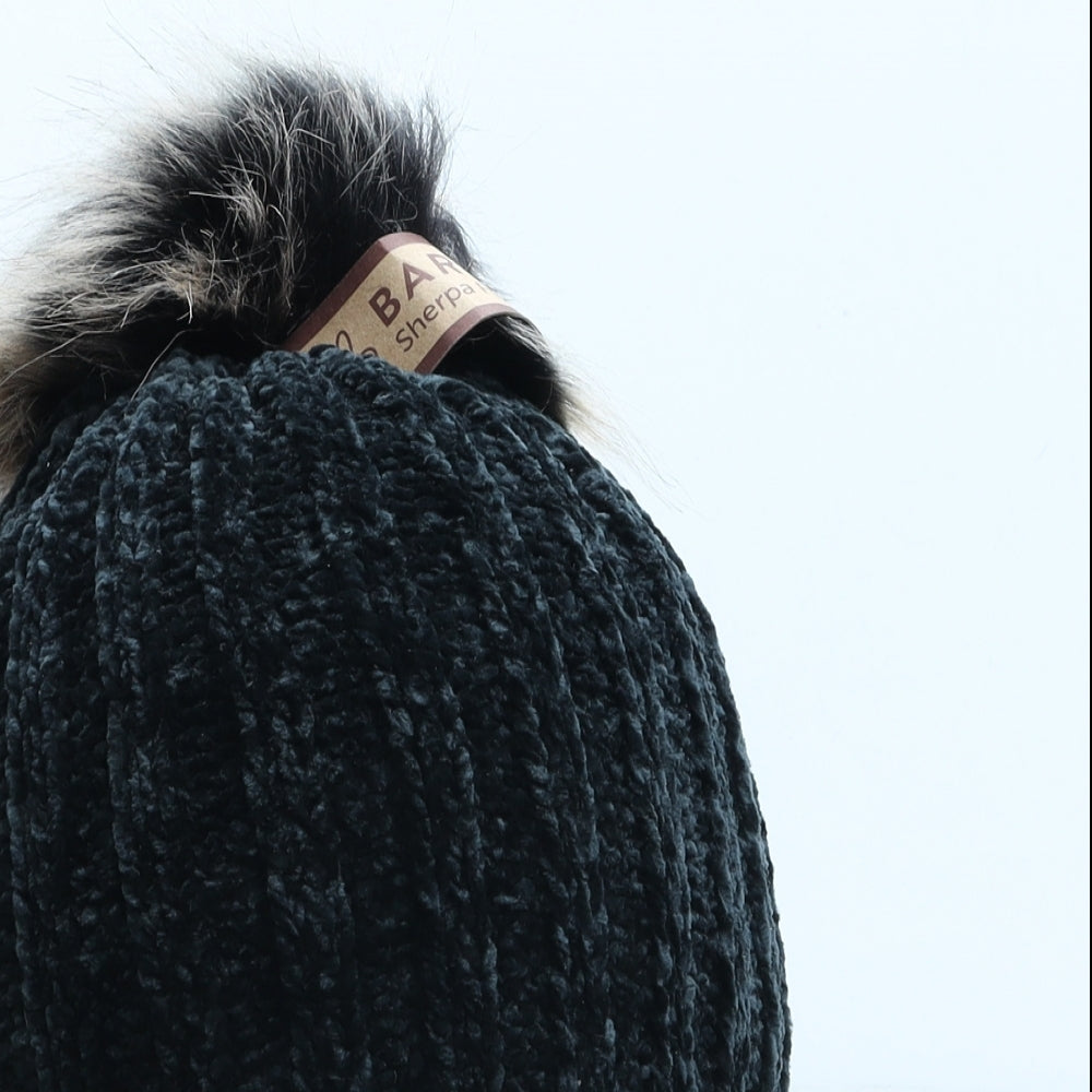 Bartleby Womens Black Acrylic Bobble Hat One Size