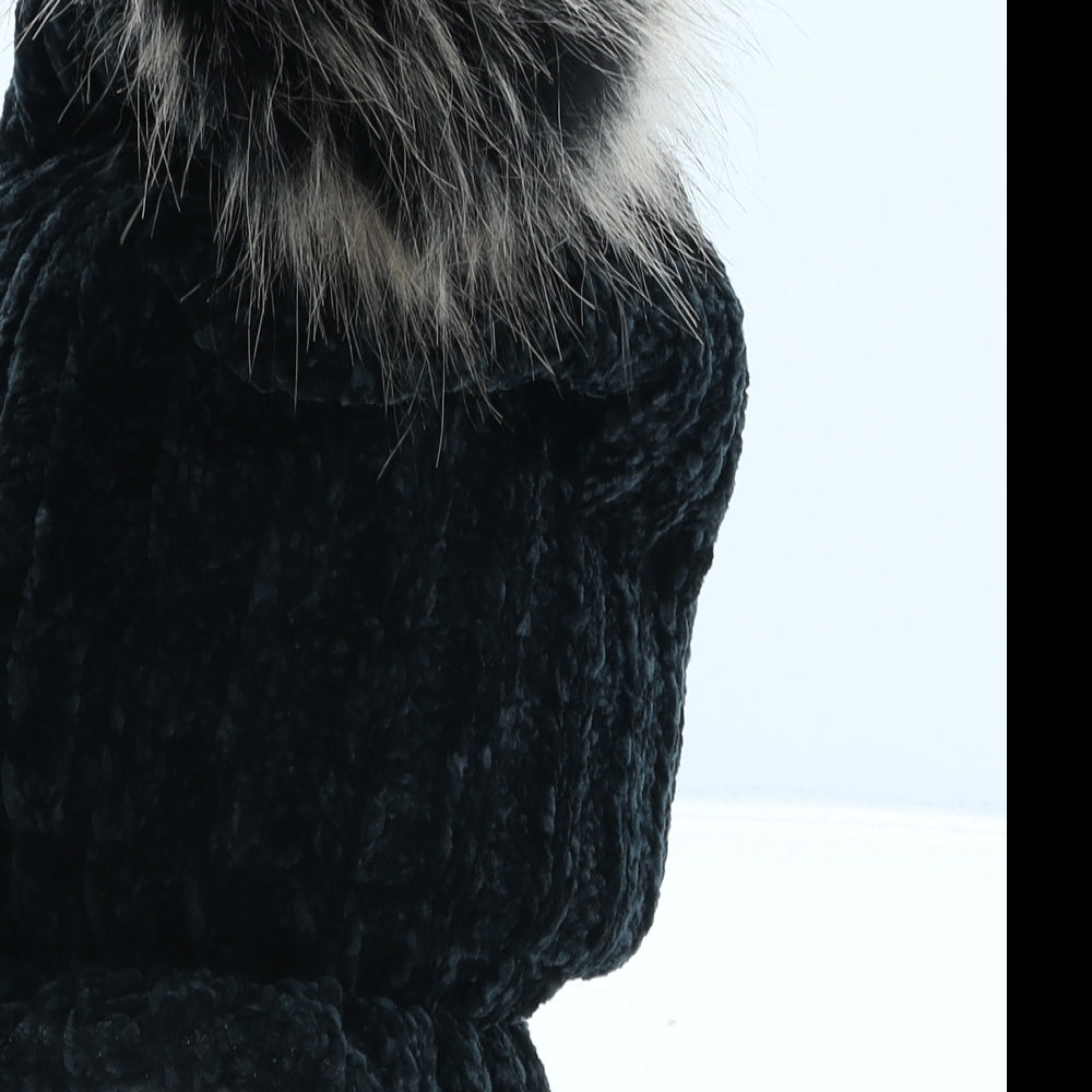 Bartleby Womens Black Acrylic Bobble Hat One Size