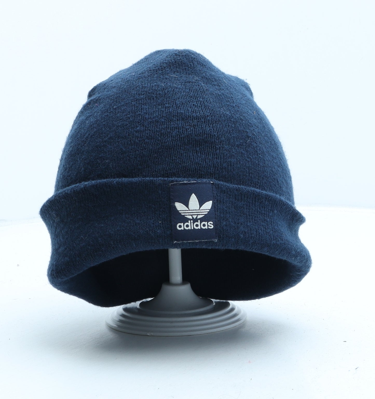 adidas Mens Blue Striped Acrylic Beanie One Size