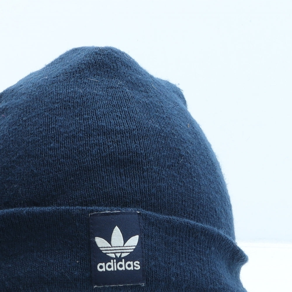 adidas Mens Blue Striped Acrylic Beanie One Size