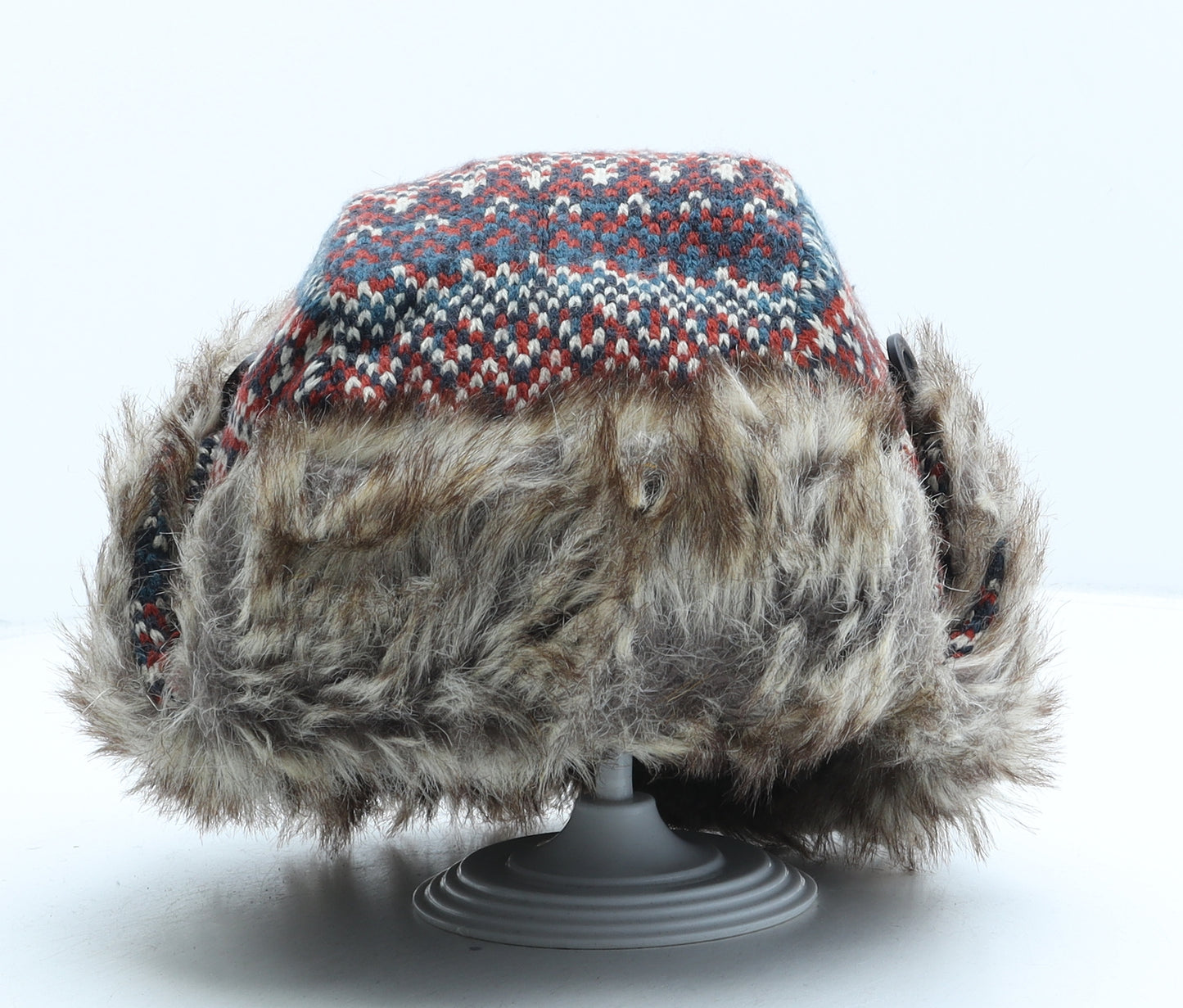 Matalan Boys Multicoloured Fair Isle Acrylic Trapper Hat One Size