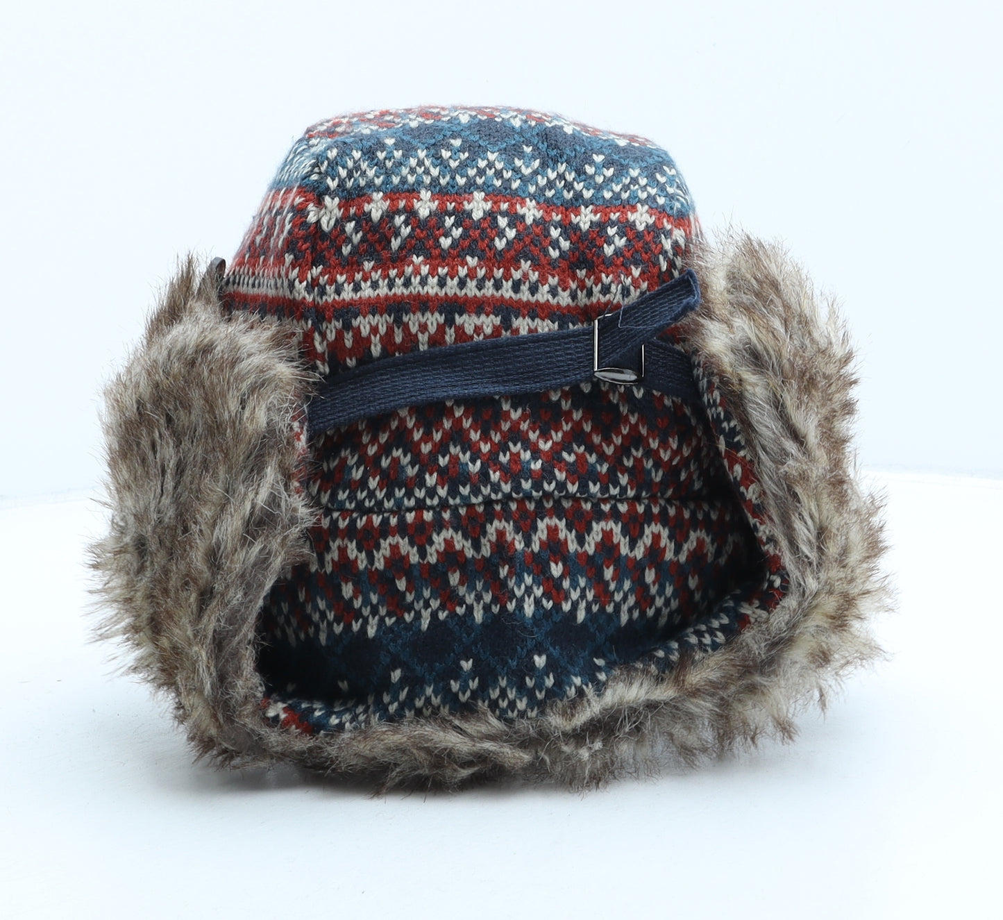Matalan Boys Multicoloured Fair Isle Acrylic Trapper Hat One Size