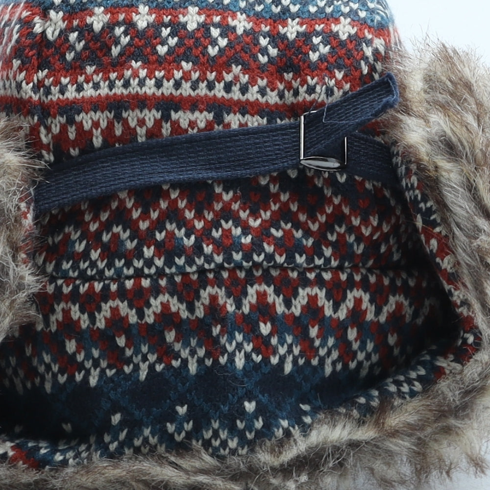 Matalan Boys Multicoloured Fair Isle Acrylic Trapper Hat One Size