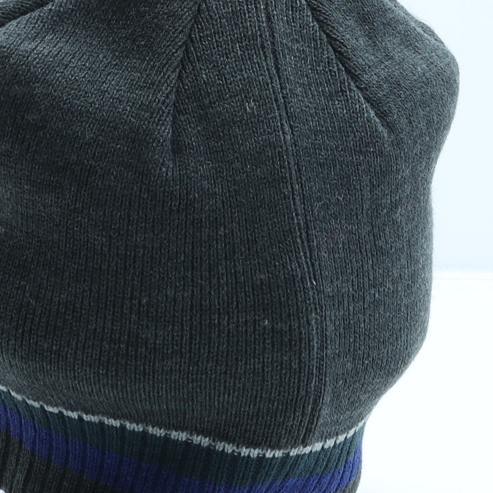 Debenhams Mens Grey Striped Acrylic Beanie One Size