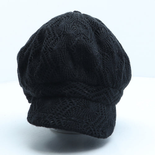Preworn Womens Black Polyester Peaked Cap One Size