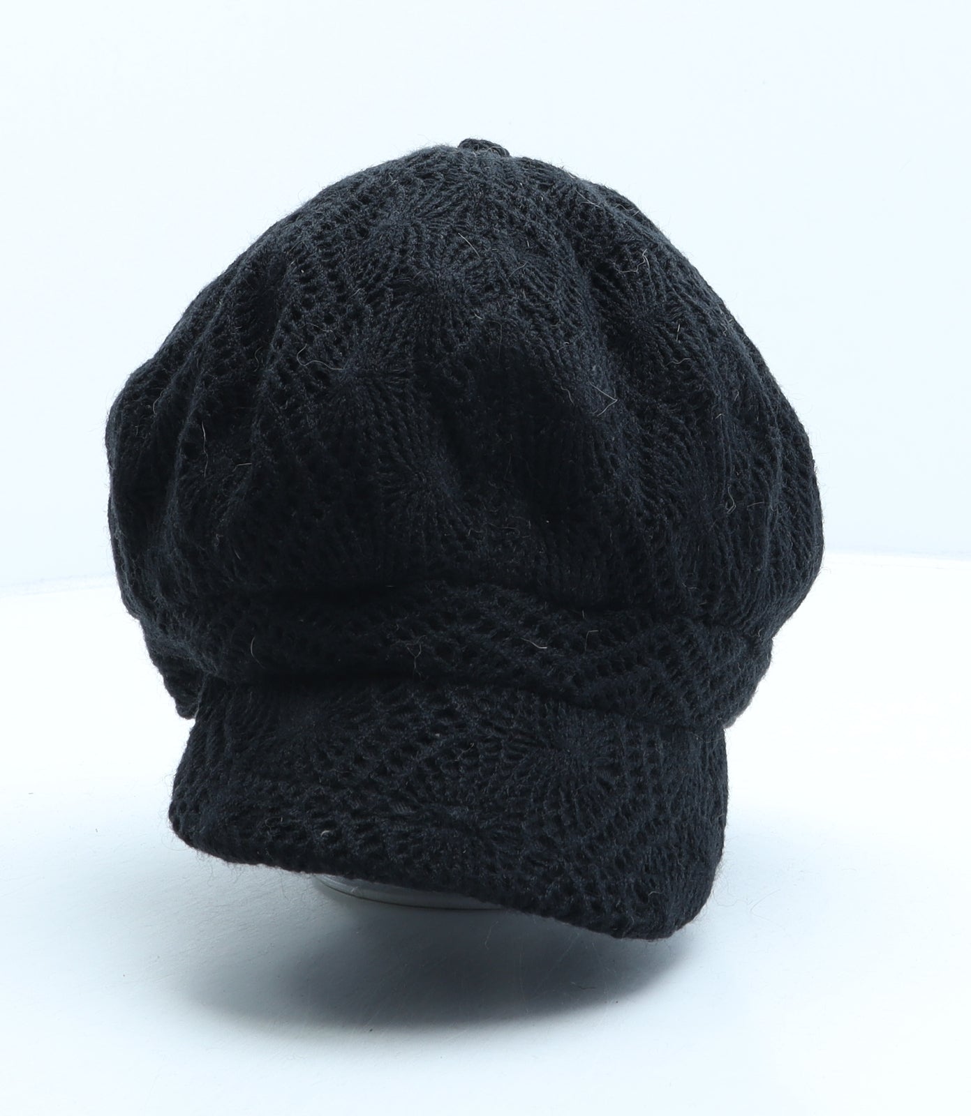 Preworn Womens Black Polyester Peaked Cap One Size