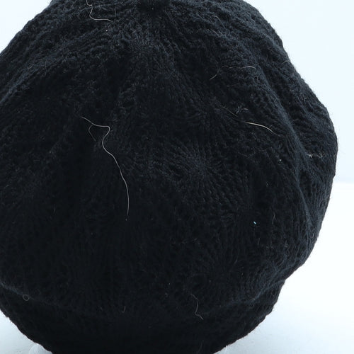 Preworn Womens Black Polyester Peaked Cap One Size