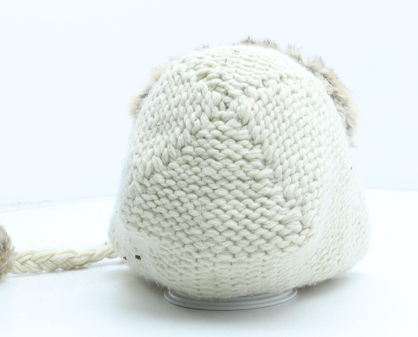 Topshop Womens Beige Acrylic Trapper Hat One Size