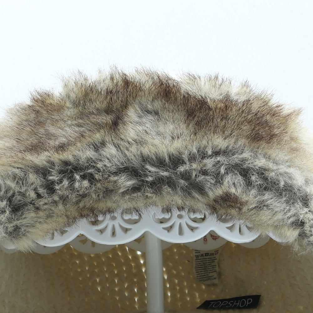 Topshop Womens Beige Acrylic Trapper Hat One Size