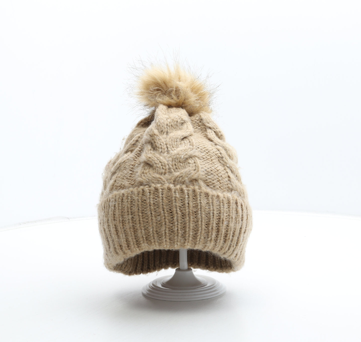Marks and Spencer Womens Brown Acrylic Bobble Hat One Size