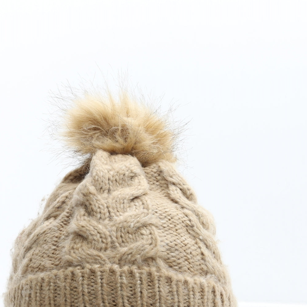 Marks and Spencer Womens Brown Acrylic Bobble Hat One Size