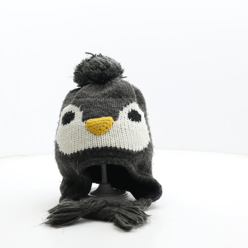Preworn Boys Grey Acrylic Bonnet Size M - Penguin Detail