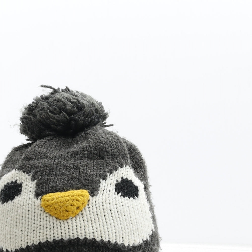 Preworn Boys Grey Acrylic Bonnet Size M - Penguin Detail