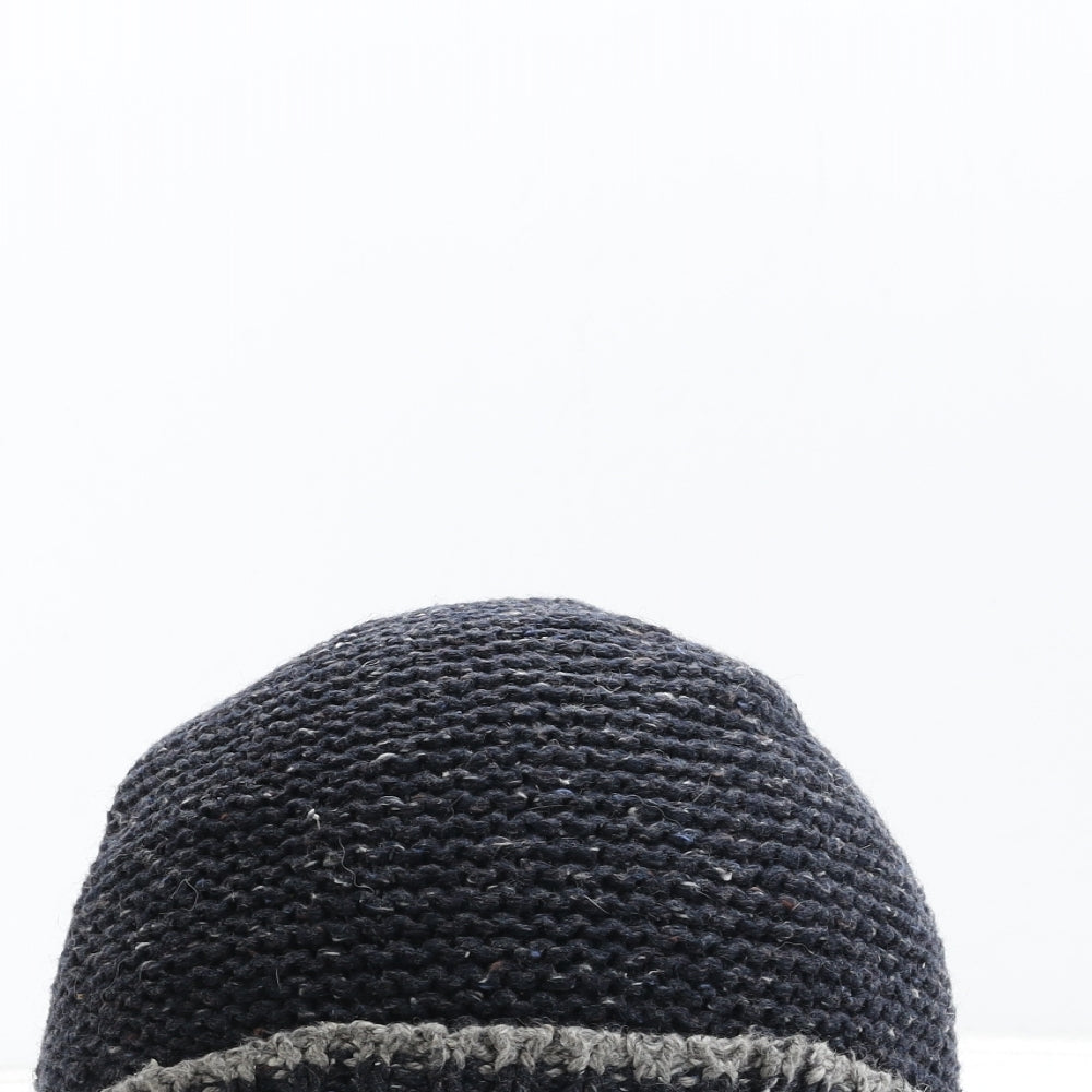 Fat Face Mens Blue Cotton Beanie One Size - Logo