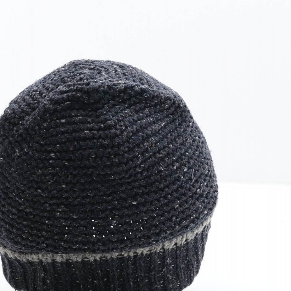 Fat Face Mens Blue Cotton Beanie One Size - Logo