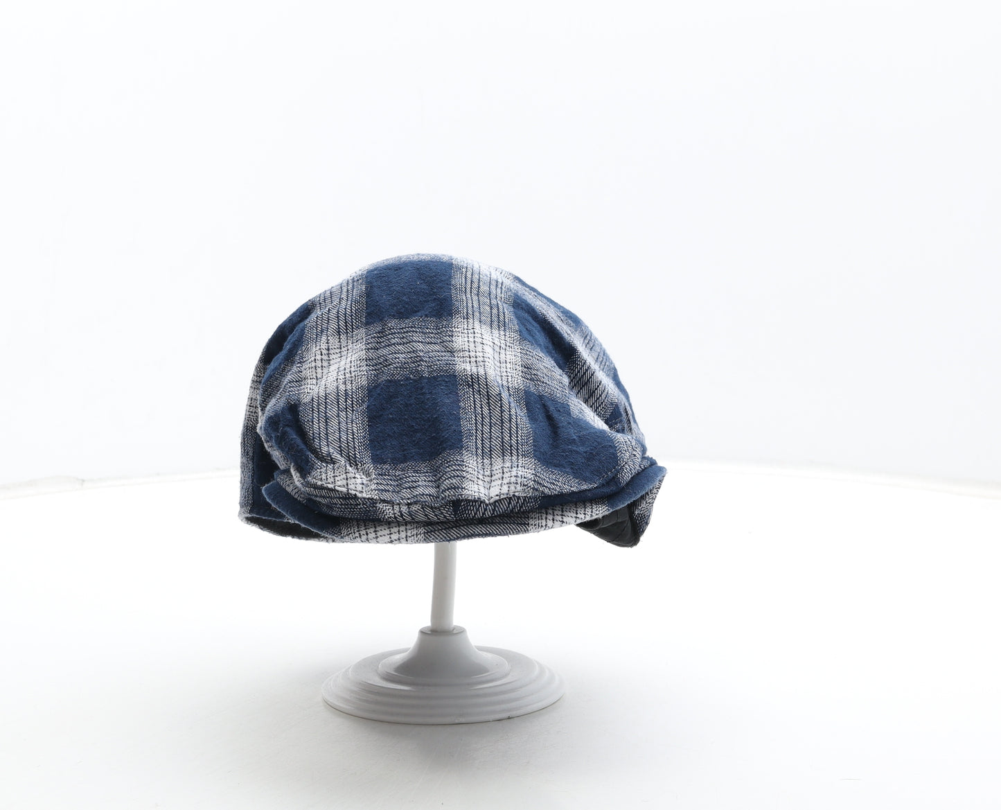 Preworn Boys Blue Plaid Polyester Flat Cap Size S