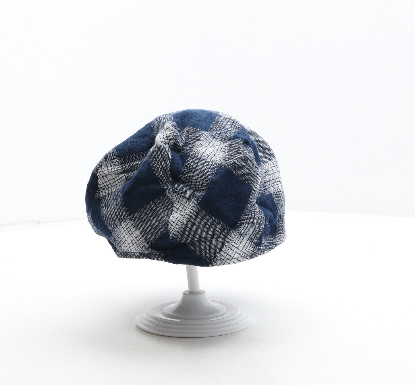 Preworn Boys Blue Plaid Polyester Flat Cap Size S