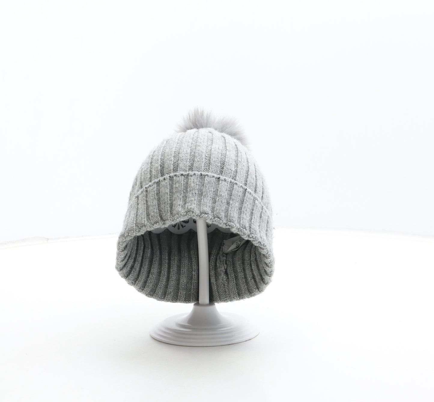 Primark Boys Grey Acrylic Bobble Hat Size M