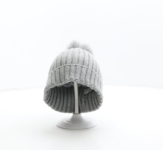 Primark Boys Grey Acrylic Bobble Hat Size M