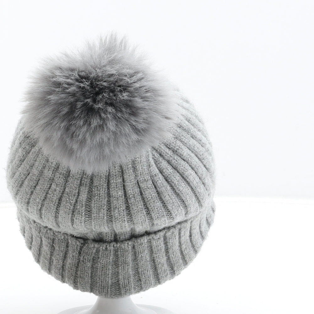 Primark Boys Grey Acrylic Bobble Hat Size M