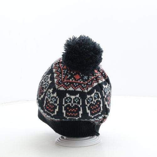 Peacocks Womens Multicoloured Fair Isle Acrylic Bobble Hat One Size - Owl Detail