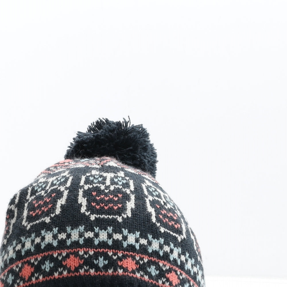 Peacocks Womens Multicoloured Fair Isle Acrylic Bobble Hat One Size - Owl Detail