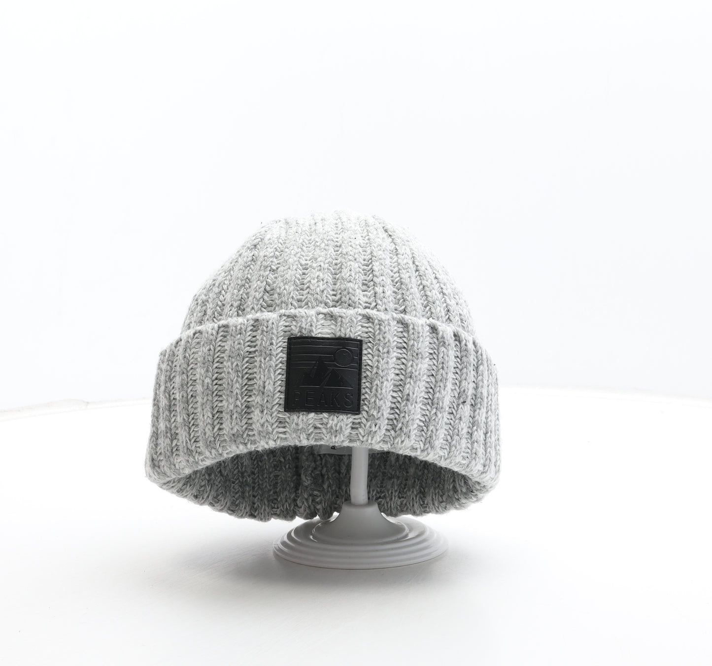 PEP&CO Mens Grey Acrylic Beanie One Size