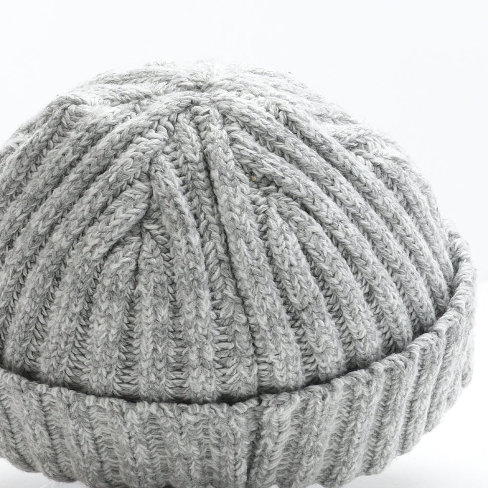 PEP&CO Mens Grey Acrylic Beanie One Size