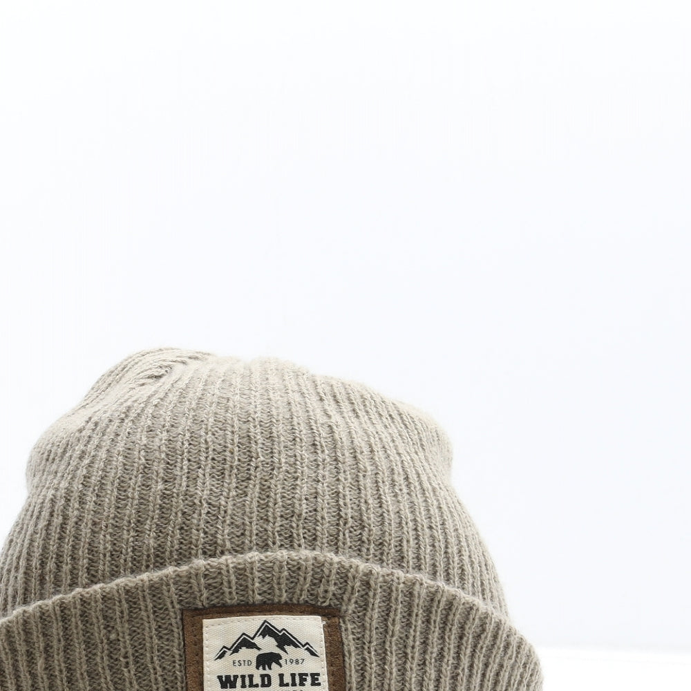 Wild Life Adventures Mens Brown Acrylic Beanie One Size