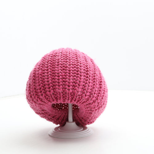 Preworn Womens Pink Acrylic Beanie One Size