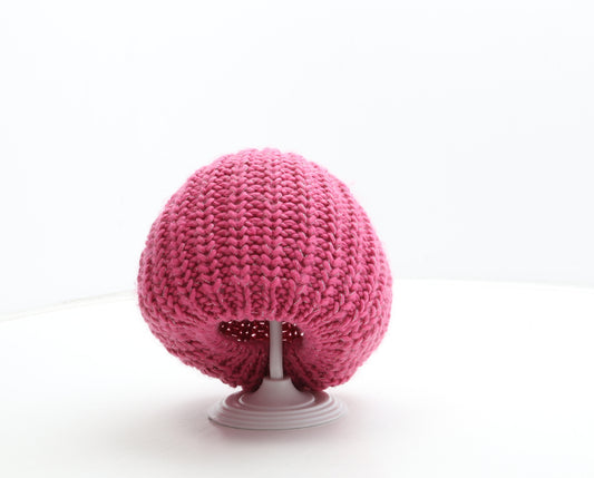 Preworn Womens Pink Acrylic Beanie One Size