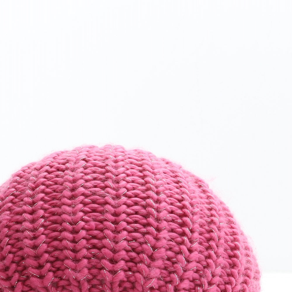 Preworn Womens Pink Acrylic Beanie One Size