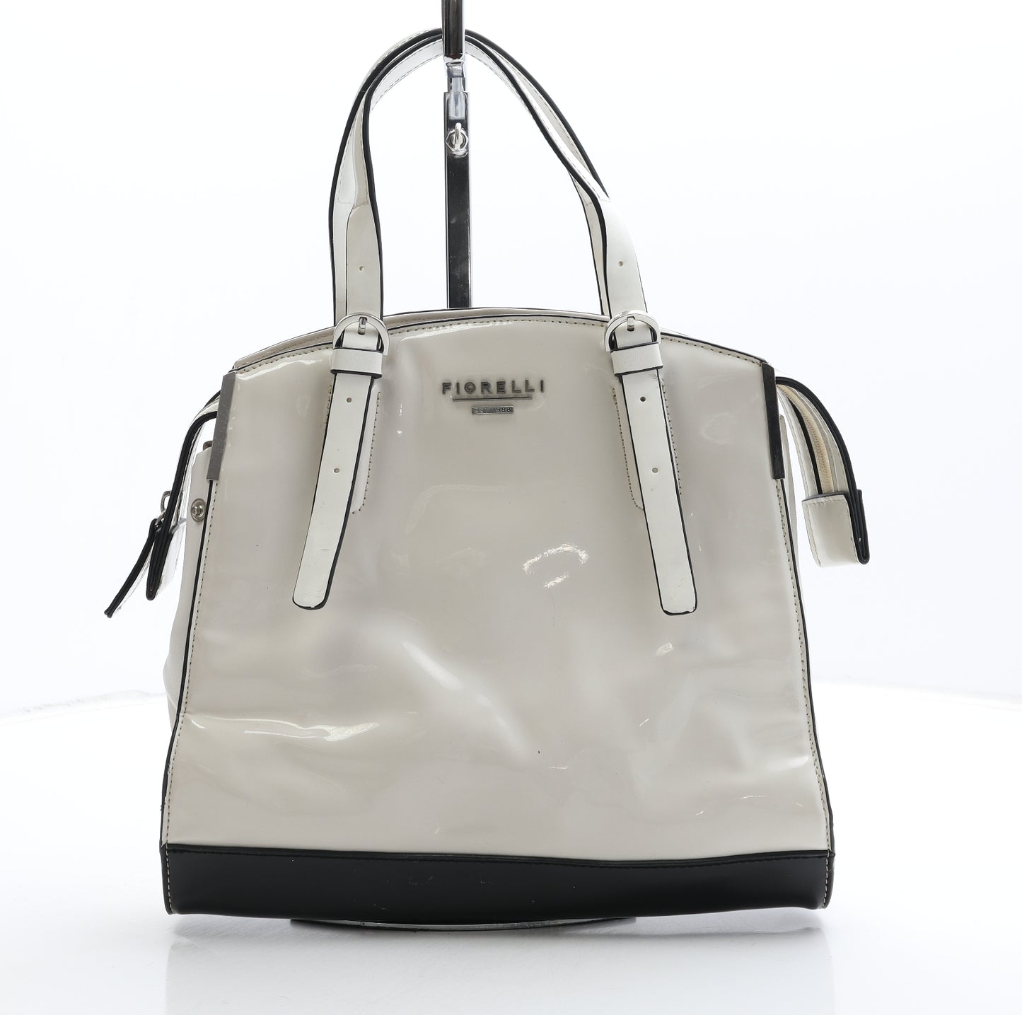 Fiorelli Womens White Polyurethane Top Handle Bag Size Medium