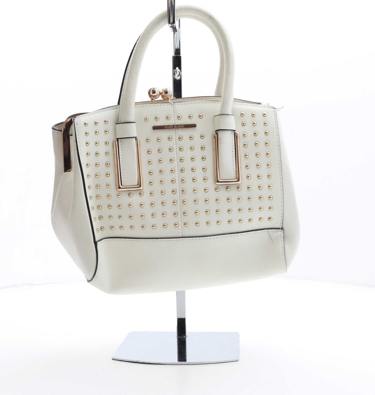 River Island Womens White Polyurethane Top Handle Bag Size Medium