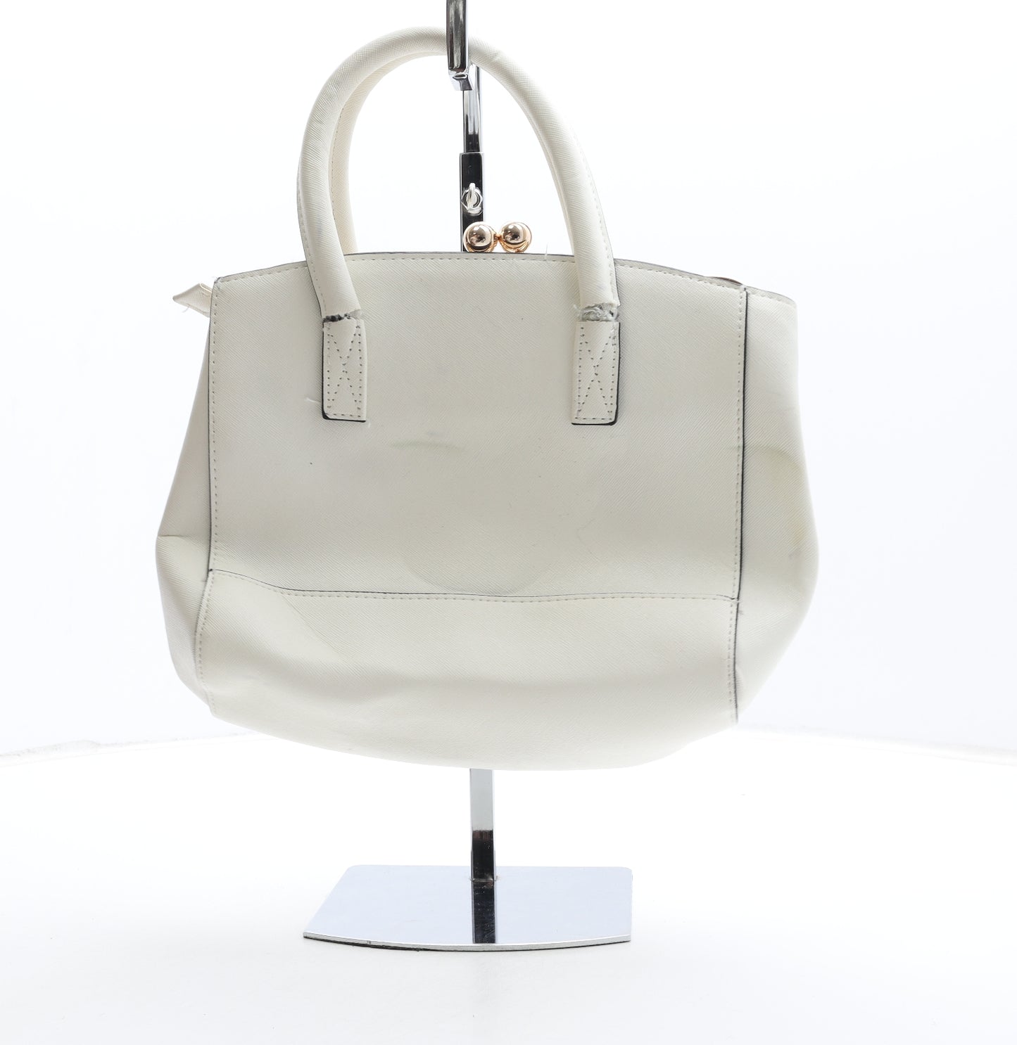 River Island Womens White Polyurethane Top Handle Bag Size Medium