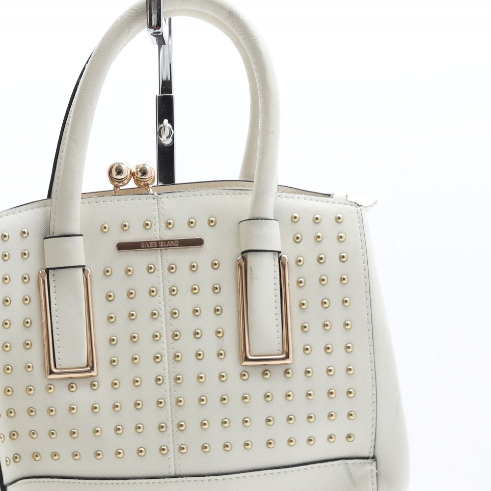 River Island Womens White Polyurethane Top Handle Bag Size Medium