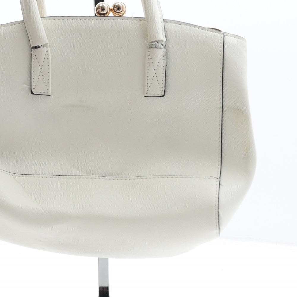 River Island Womens White Polyurethane Top Handle Bag Size Medium