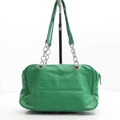 Preworn Womens Green Polyurethane Top Handle Bag Size Small