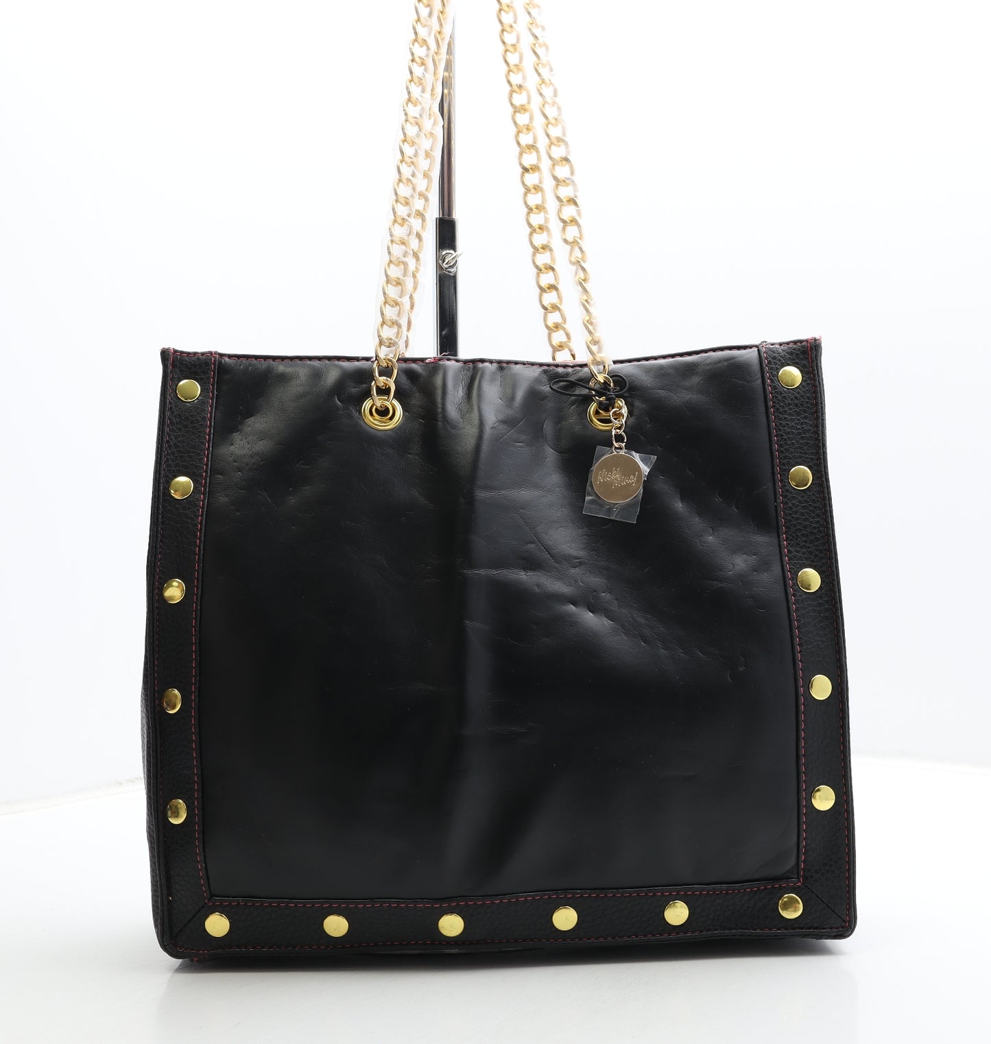 Nicki Minaj Womens Black Polyurethane Top Handle Bag Size Large