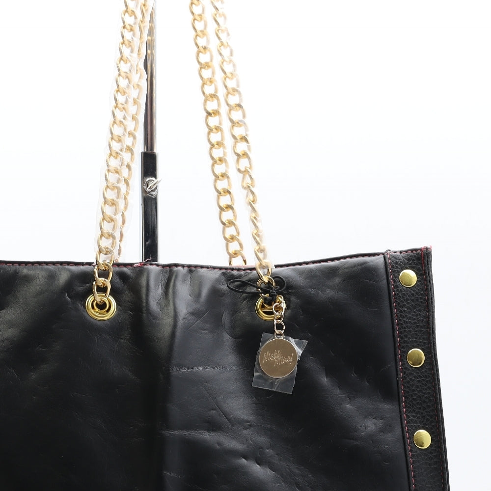 Nicki Minaj Womens Black Polyurethane Top Handle Bag Size Large