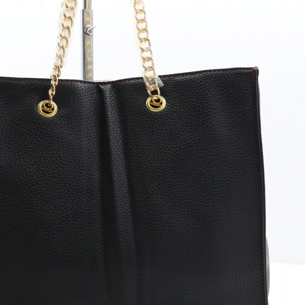 Nicki Minaj Womens Black Polyurethane Top Handle Bag Size Large