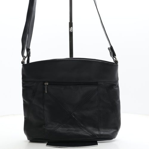 Lorenz Womens Black Leather Crossbody Size Medium