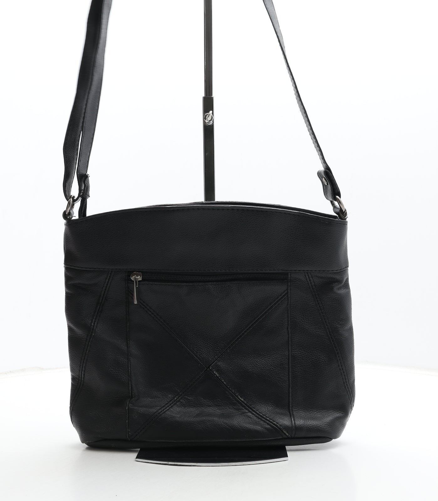 Lorenz Womens Black Leather Crossbody Size Medium