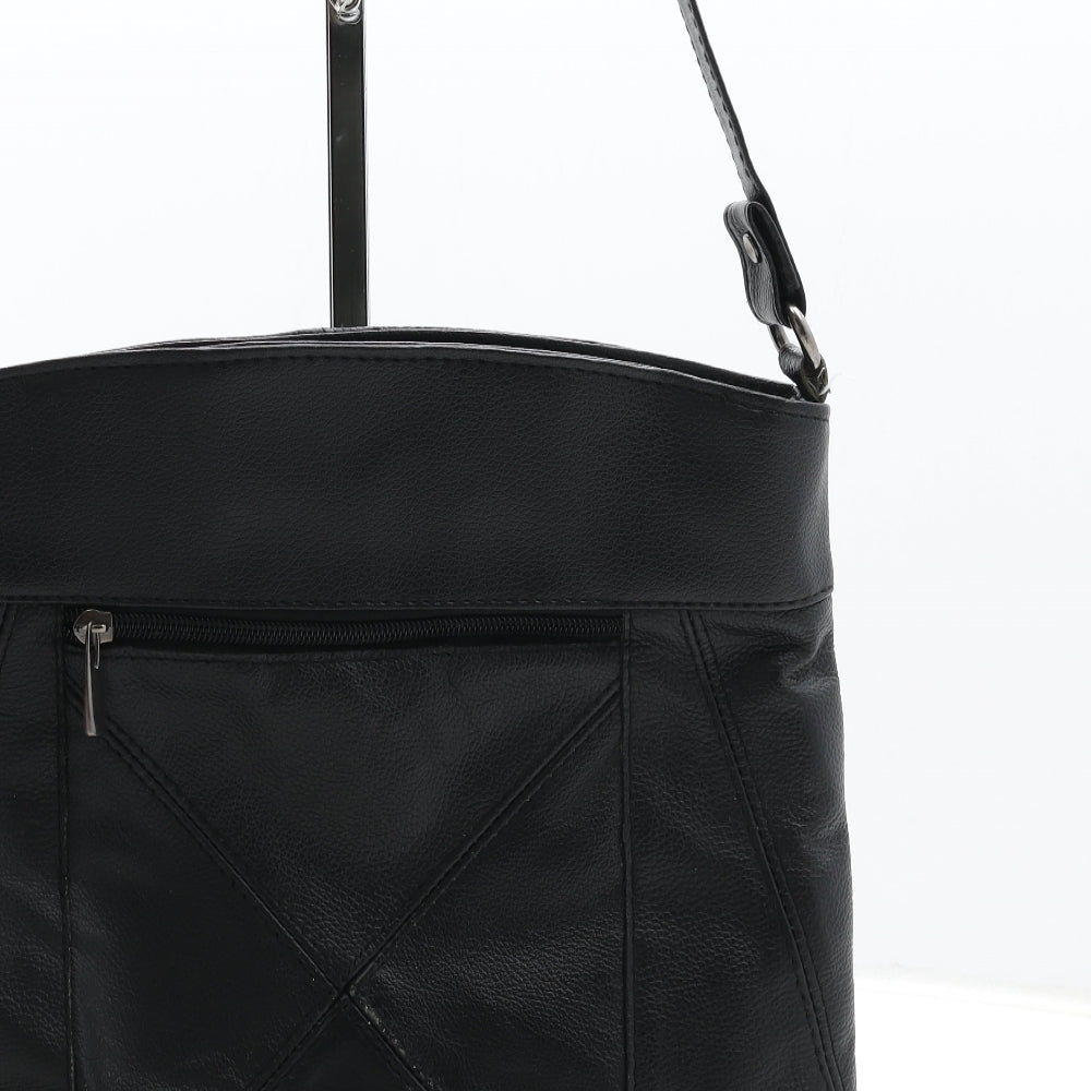 Lorenz Womens Black Leather Crossbody Size Medium