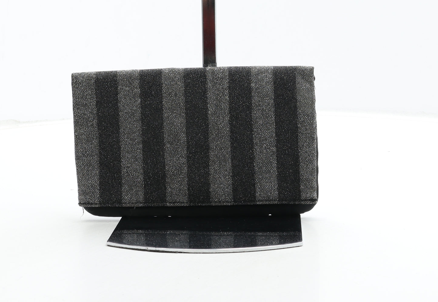 Victoria's Secret Womens Black Striped Polyester Clutch Size Small